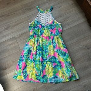 Lilly Pulitzer Kinley Dress Holy Grail Print Pink Sunset Ladies Size 4 Sun Dress